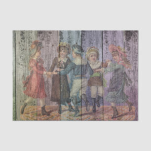 Mousseline Enfants victoriens Danser papier de tissus