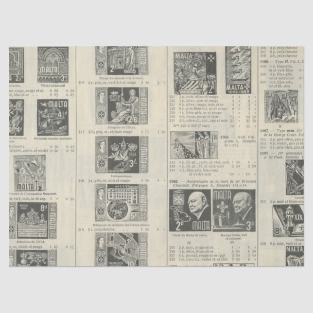 Mousseline Ephemera Antique Papier Series Design 14 (Recto)