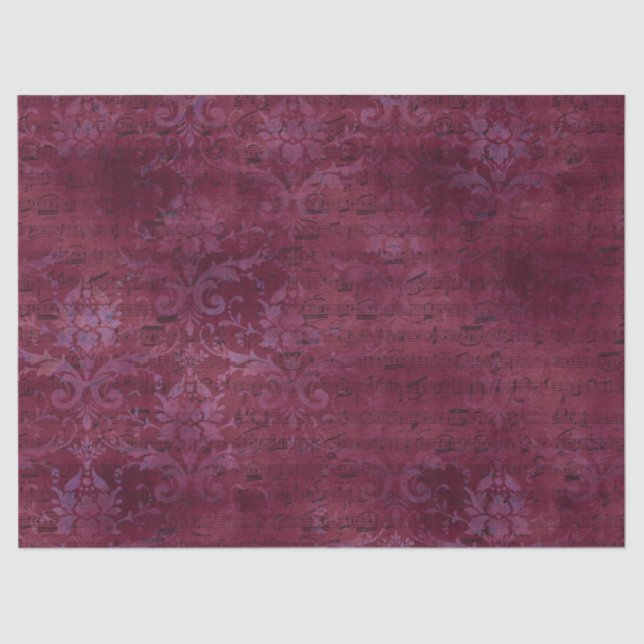 Mousseline Ephemera Bourgogne Papier série Design 1 (Recto)