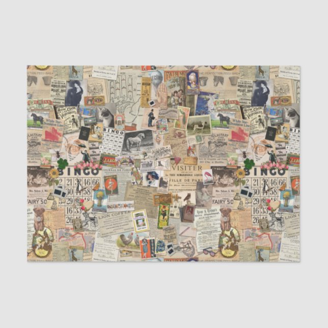 Mousseline Ephemera Scatter Découpage ou papier collage (Recto)