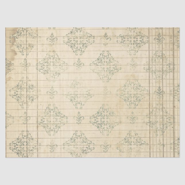 Mousseline Ephemera Sepia Papier Series Design 7 (Recto)