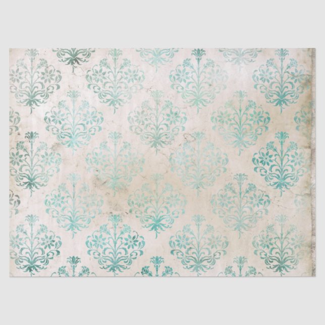 Mousseline Ephemera Turquoise Papier Series Design 6 (Recto)