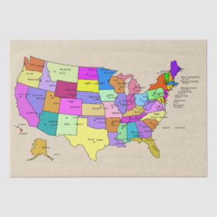 Mousseline États-Unis carte papier