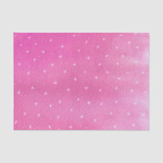 Mousseline Étoiles blanches sur papier de fond rose mélangé