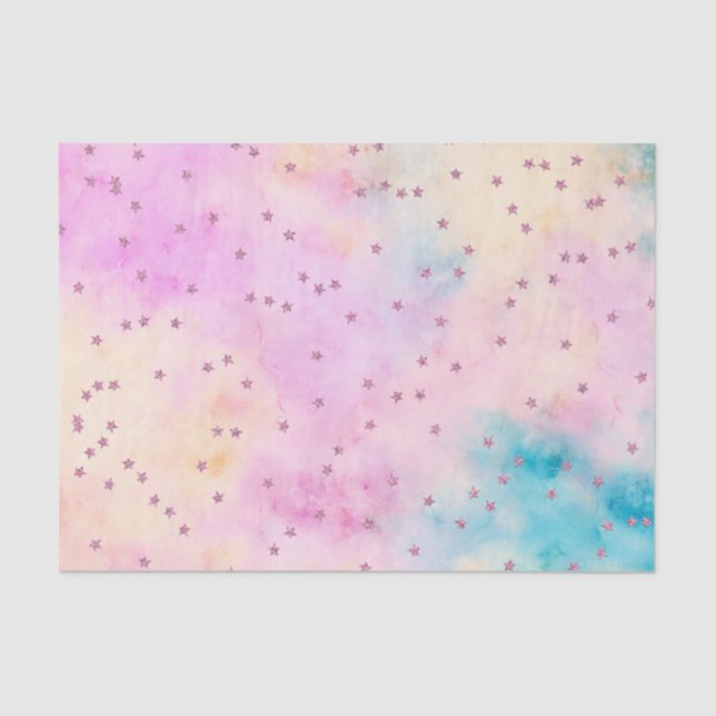 Mousseline Étoiles sur papier marbré (Recto)