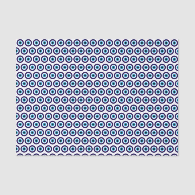 Mousseline Evil Eye Blue Mati motif cadeau papier papier papi (Recto)