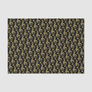 Mousseline Faux Gold Foil Treble Clef Musical Tissu Papier
