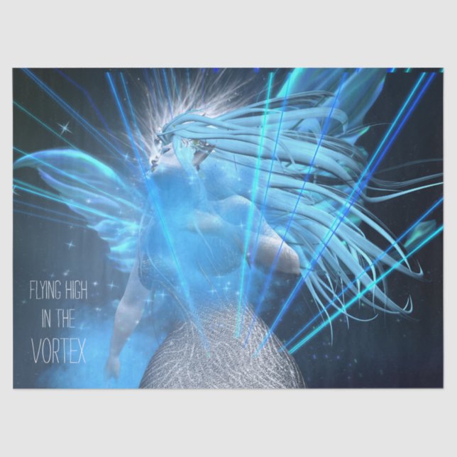 Mousseline Fée Bleue Dans Le Papier Tissu De Découpage Vortex (Recto)