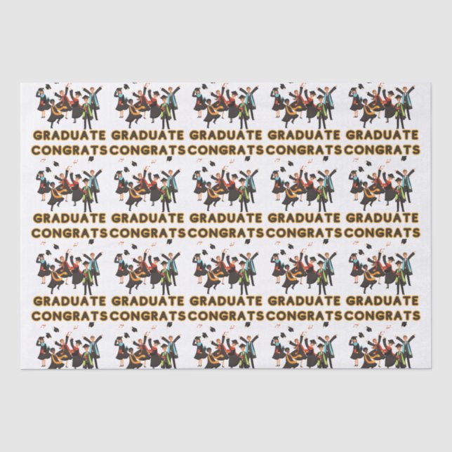 Mousseline Félicitations Papier Tissu Diplômé (Recto)