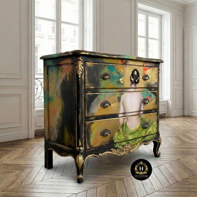 Mousseline Femme japonaise vintage  Papier tissue pour découp (Créateur téléchargé)