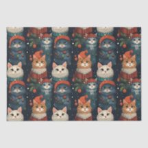 Festive Cats Vacances Papier d'enveloppement