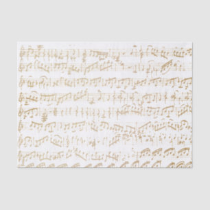 Mousseline Feuille manuscrite Vintage d'or Musique Papier pap