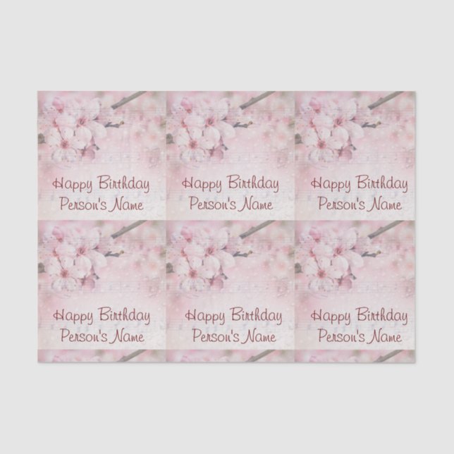 Mousseline Feuilles de papier de tissus (2) Joyeux anniversai (Recto)