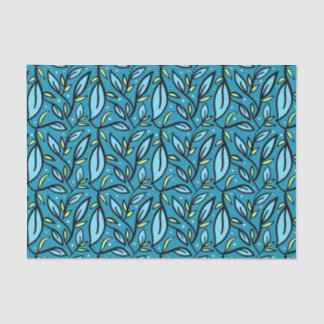 Mousseline Feuilles de papier de tissus bleus