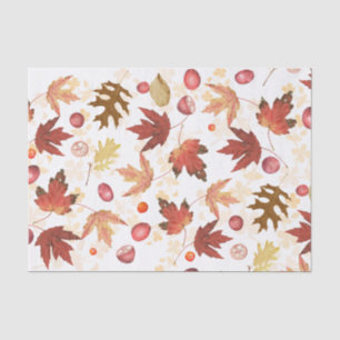 Mousseline Feuilles et baies d'automne Papier de tissus