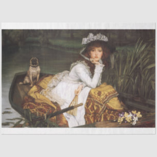 Mousseline Fille et son chien dans un papier découpage de bat