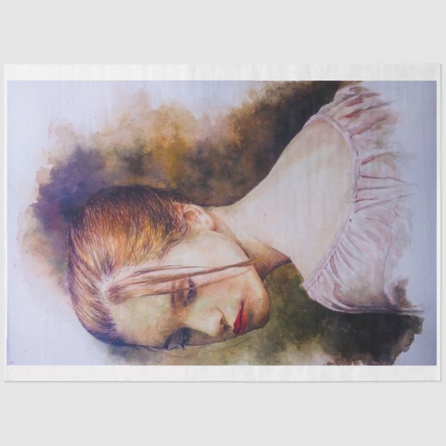 Mousseline Fille Nostalgique En Papier Tissu Rose (Recto)