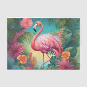 Mousseline Flamant rose Tropiques Découpage Papier papier