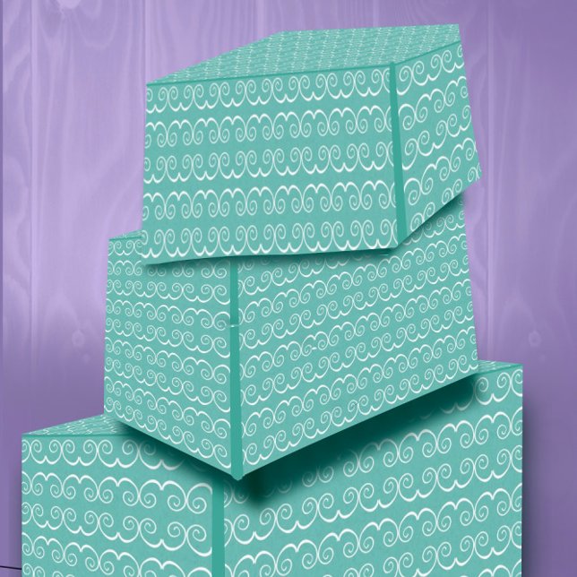 Mousseline Flèches blanches sur le papier de tissus Aqua (Créateur téléchargé)