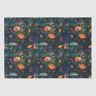 Mousseline Fleur foncé Cottage Jardin Tissu Papier