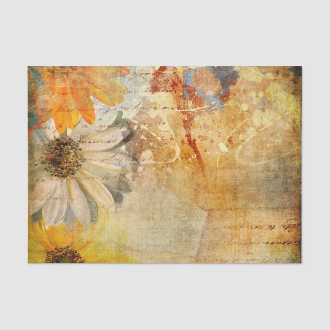 Mousseline Fleur rustique Shabby Chic Tissu Papier (Recto)