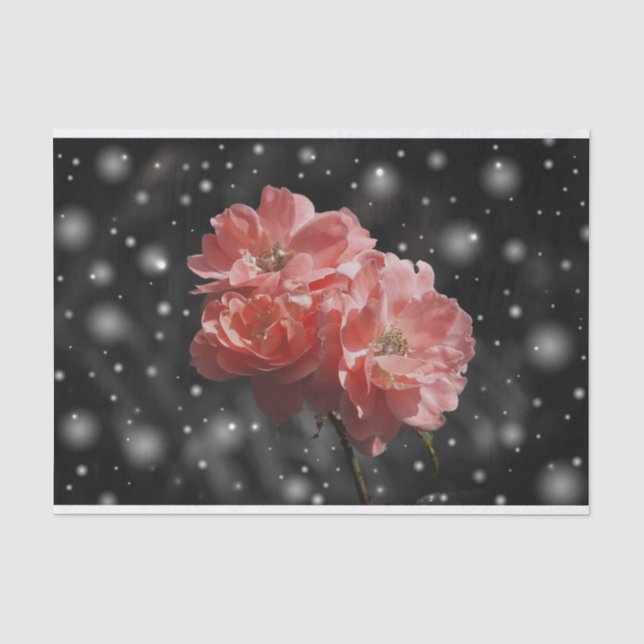 Mousseline Fleurs dans le papier de tissu de neige (Recto)