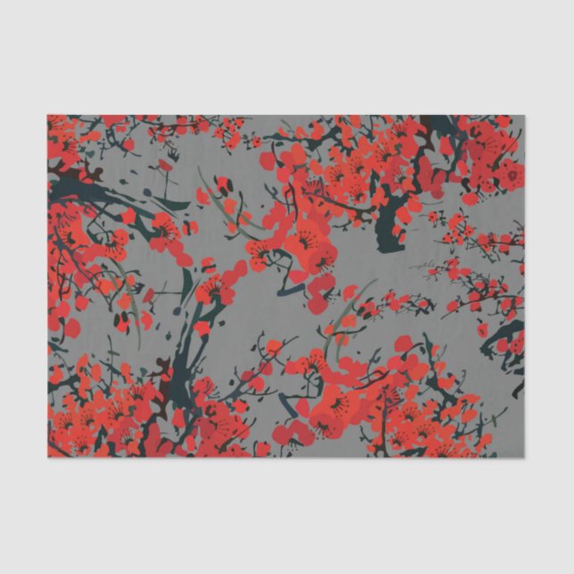 Mousseline Fleurs Sakura Papier Tissu (Recto)