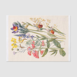 Mousseline Fleurs sauvages de montagne Vintage papier de tiss