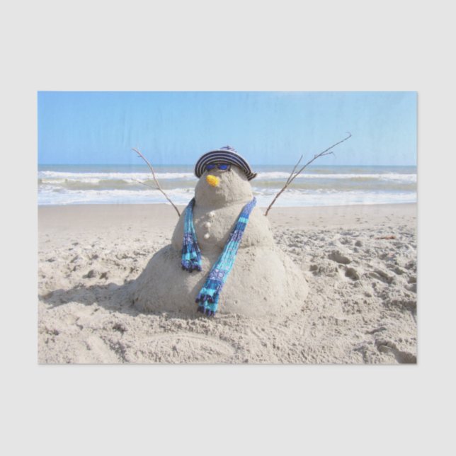 Mousseline Floride Snowman - Sculpture de sable - Papier de t (Recto)