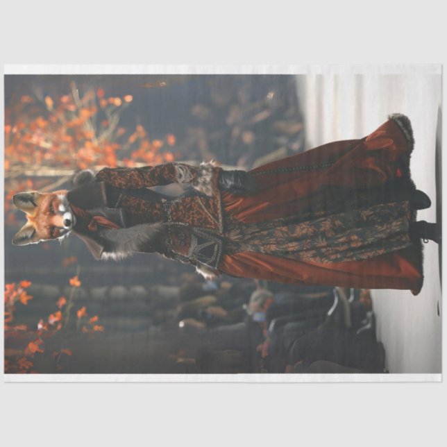 Mousseline Fox Runway Fashion Show Decoupage Tissu Papier (Recto)