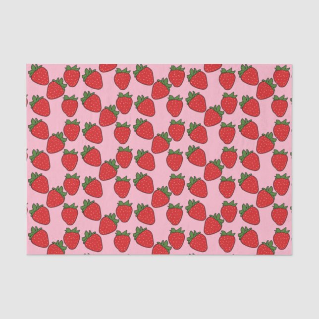 Mousseline Fraise Fête Anniversaire Thème Papier d'enveloppem (Recto)