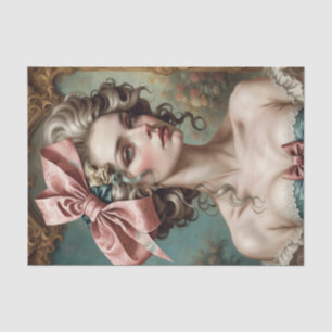 Mousseline Française Rococo Lady avec Bow 1 Découpage papier