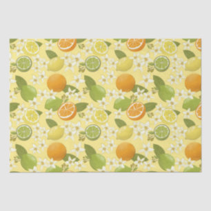 Mousseline Fruits d'agrumes et papier de tissus en fleurs