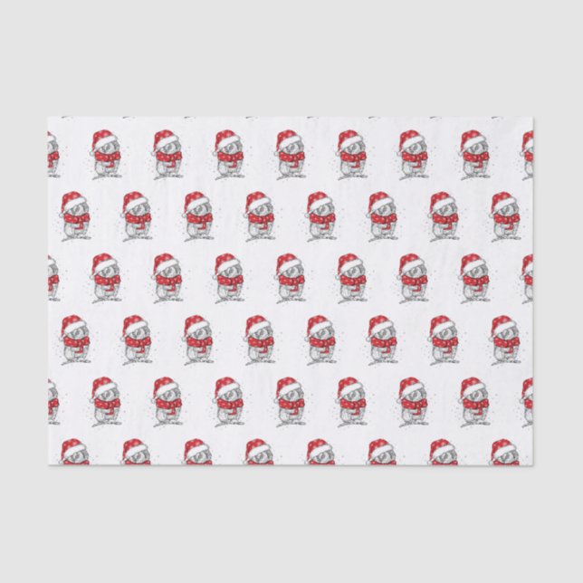 Mousseline Fun Santa hat Penquin Tissu Papier (Recto)