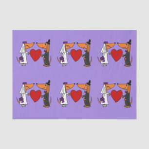 Mousseline Funny Dachshund Mariage papier de tissus