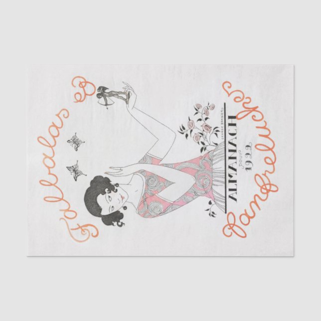 Mousseline George Barbier, Papier Tissu Art Déco (Recto)