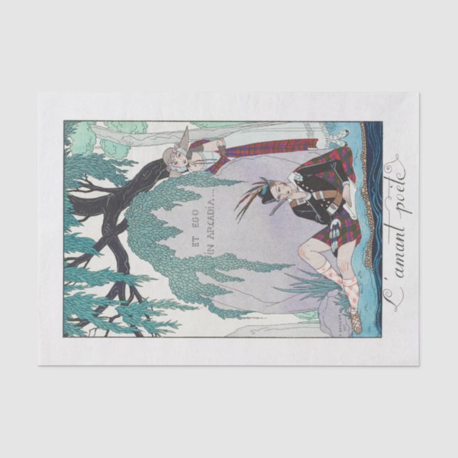 Mousseline George Barbier, Papier Tissu Art Déco (Recto)