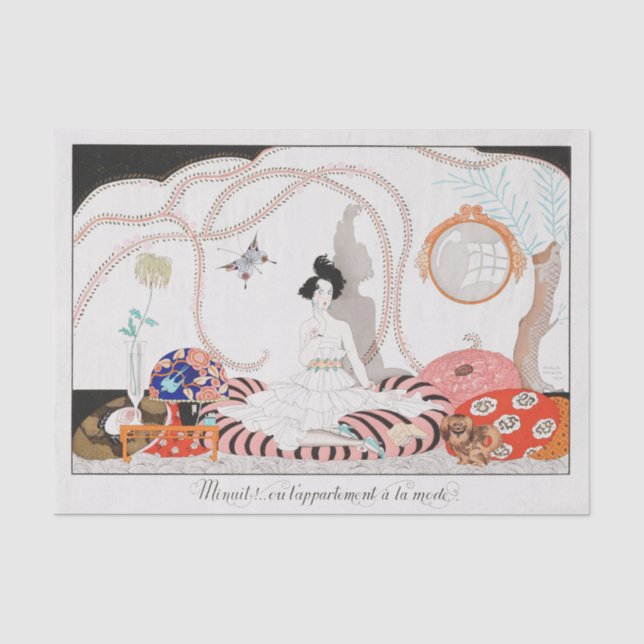 Mousseline George Barbier, Papier Tissu Art Déco (Recto)