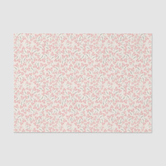 Mousseline Gigi Collection Branches roses Tissu Papier Crème