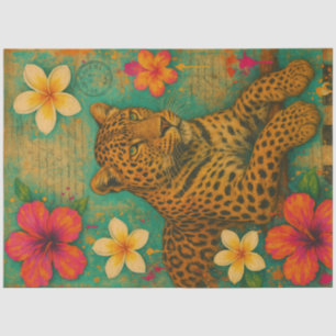 Mousseline Golden Leopard Gaze" Papier de découpage - Tropica