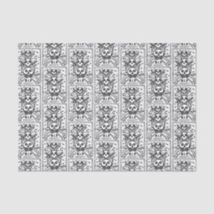 MOUSSELINE GOTH VOIR AUCUN MAL, PAPIER DE TISSU DE SKELETON D