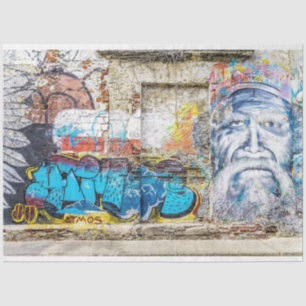 Mousseline Graffiti Man Urban 19 Découpage Tissu Papier