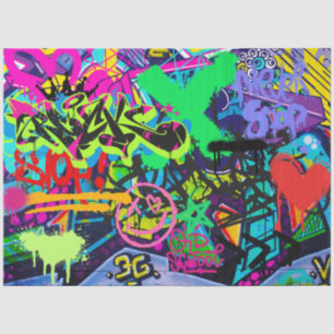 Mousseline Graffiti Mur Urban Vibrant Découpage Papier