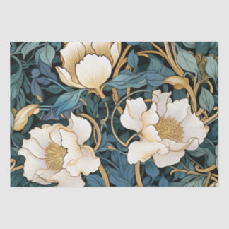 Mousseline Grandes Fleurs William Morris Papier Tissu Inspiré