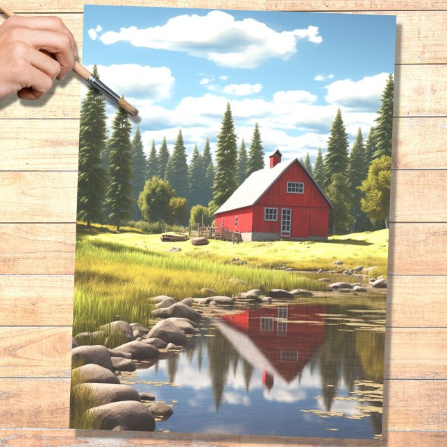 Mousseline Grange au printemps 1 papier découpage (Créateur téléchargé)