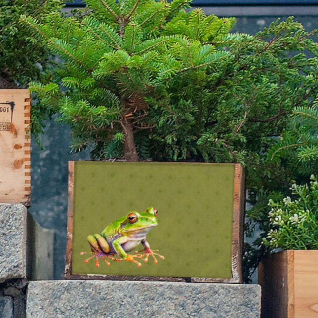 Mousseline Grenouille verte sur la page de découpage papier   (Créateur téléchargé)