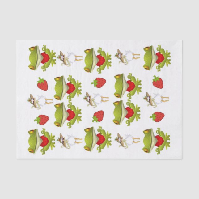 Mousseline Grenouilles en papier de tissus Poulet fraise (Recto)