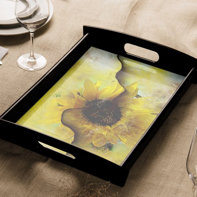 Mousseline Grunge de tournesol | Découpage de papier déchiré  (Créateur téléchargé)