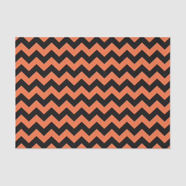 Mousseline Halloween chevron tissu papier cadeau sac cadeau (Recto)
