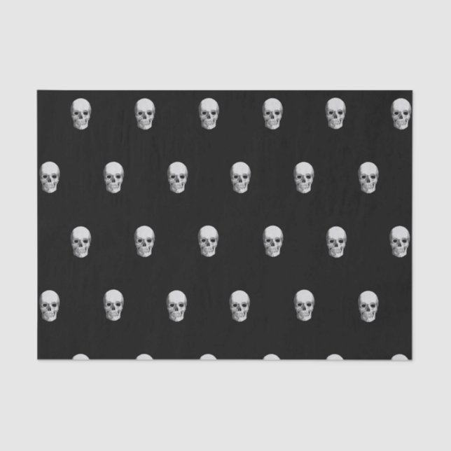 Mousseline Halloween crânes papier tissu sac cadeau étouffeur (Recto)